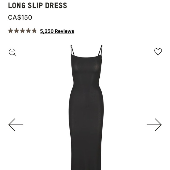 SKIMS Dresses & Skirts - [BNWT] SKIMS Long Slip Dress - Onyx (Small)